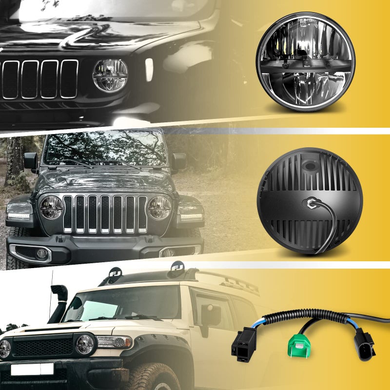 WHDZ 7 Inch Round Led Headlight for Wrangler CJ JK TJ Motorcycle Offroad Vehicles - Image 4